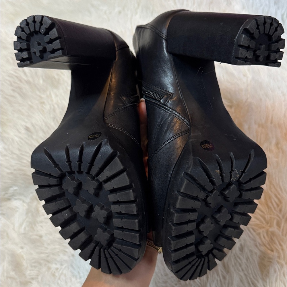 Vince Camuto Chunky Peep Toe Lace-Up Platform Boots - Picture 5 of 6